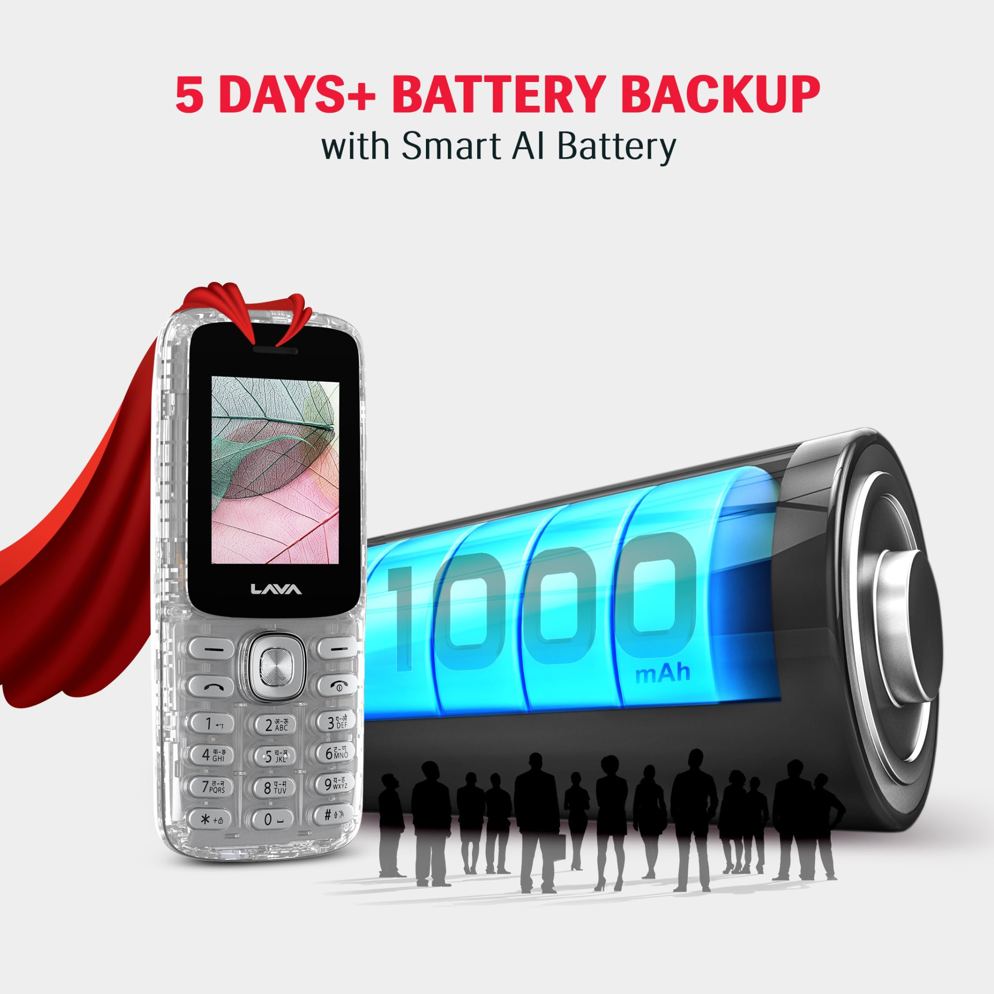 Lava All-New A1 Josh Clear Keypad Mobile Phone with BOL Feature Upto 11 Days of Battery Backup Message Speak Auto Call Recording 22 Launguages Read Support Call Blink Notification Clear