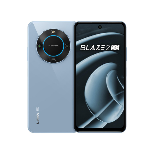 Image of Lava Blaze 2 5G (Glass Blue, 6GB RAM, 128GB Storage)| Stunning Ring Light| 50 MP AI Camera |5000 mAh Battery| Upto 12 GB Expandable RAM