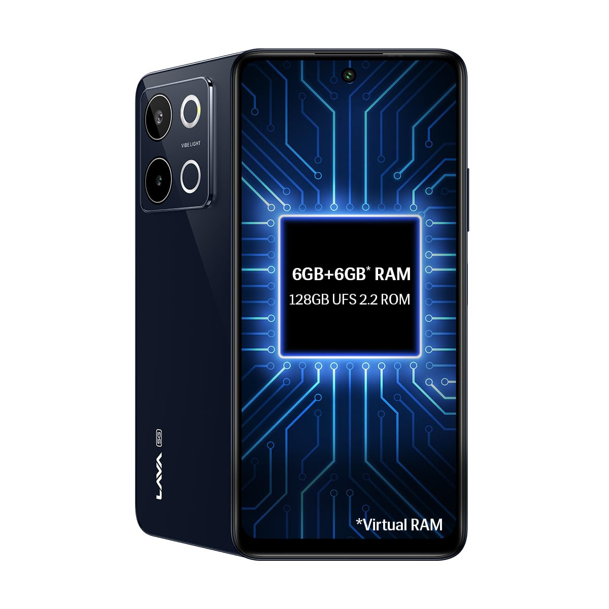 Lava Blaze 3 5G Glass Blue 6GB128GB Segments Fastest 5G Smartphone Dimensity 6300 Processor 90Hz Display 50MP2MP AI Camera with Vibe Light 5000 mAh Special Discount on All Banks