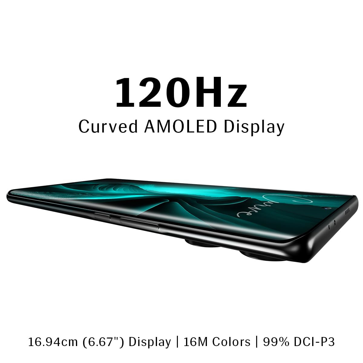 Lava Blaze Curve 5G Glass Iron 8GB LPDDR5 RAM UFS 31 128GB Storage 120Hz Curved Amoled Display 26GHz Dimensity 7050 6nm Processor 64 MP Primary Sony Sensor