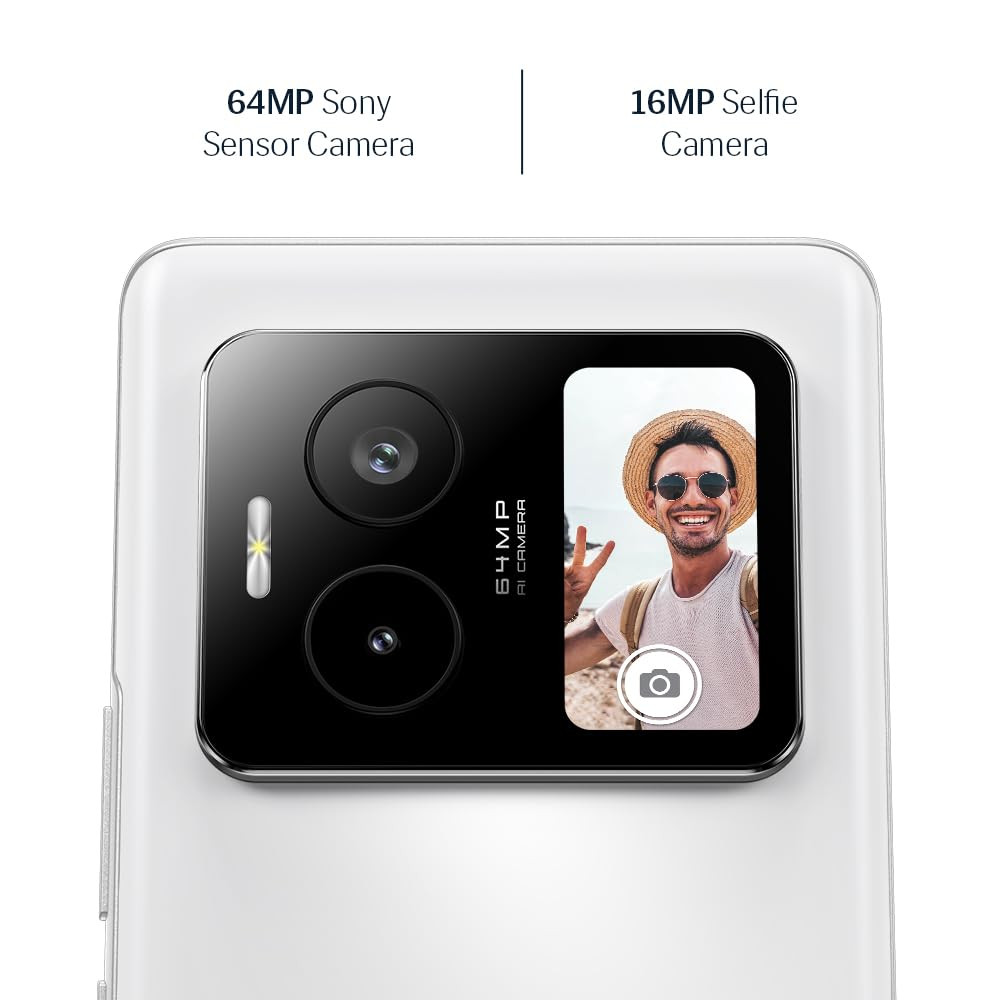 Lava Blaze Duo 5G Artic White 6GB RAM 128GB Storage Segments First Secondary Screen120 Hz Curved Amoled Display 64 MP Camera Sony Sensor MediaTek Dimensity 7025 Processor