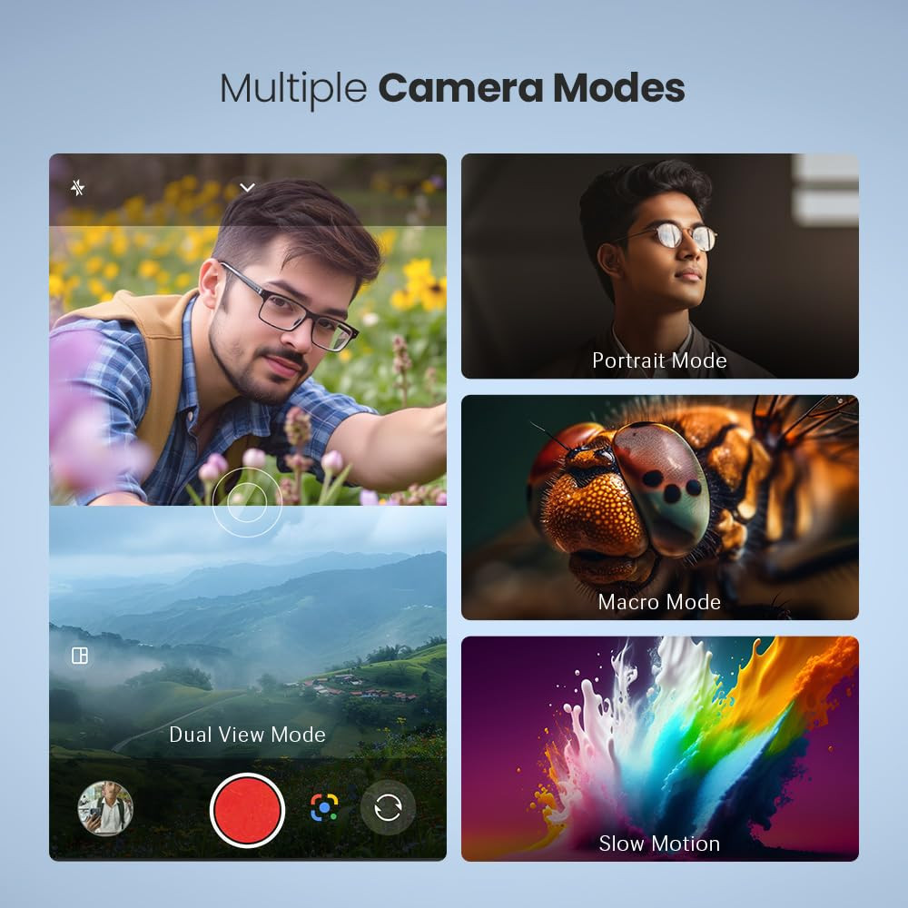 Lava Blaze Duo 5G Celestial Blue 6GB RAM 128GB Storage Segments First Secondary Screen120 Hz Curved Amoled Display 64 MP Camera Sony Sensor MediaTek Dimensity 7025 Processor