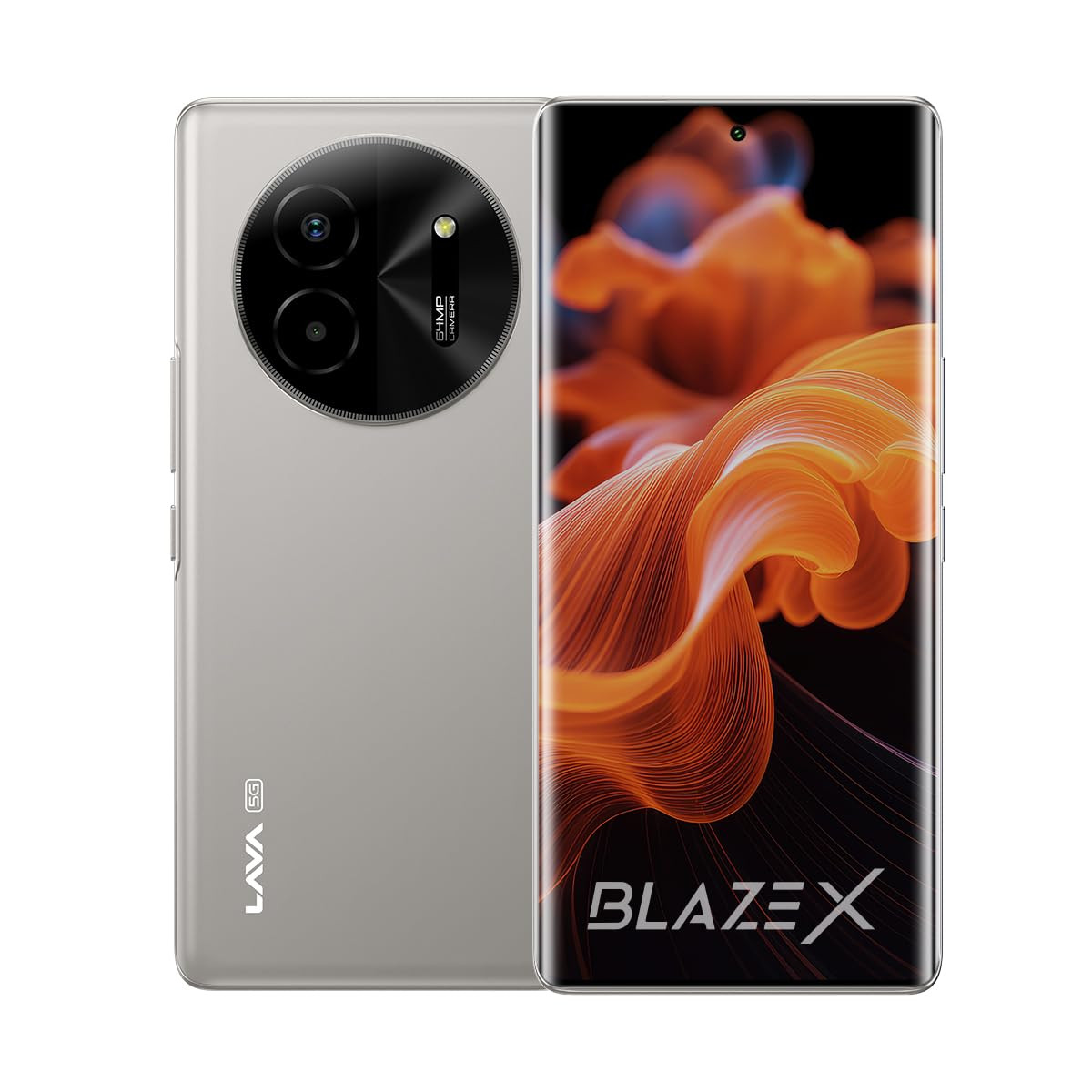 Lava Blaze X 5G - Titanium Grey 6GB RAM 128GB Storage - SEGMENT FIRST 5G CURVED AMOLED DISPLAY 64MP SONY SENSOR CAMERA Upto 12GB Expandable RAM Latest MediaTek 5G Processor