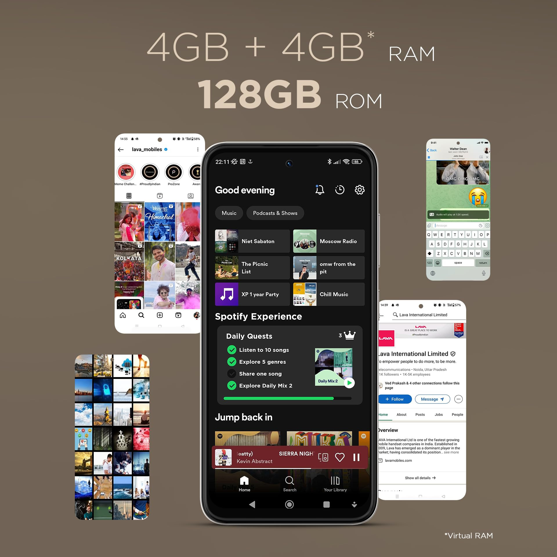 Lava Bold N1 Pro Stealth Black 4 GB RAM 128 GB Storage Bigger 667 HD IP54 Display 120 Hz Refresh Rate 50 MP AI Triple Rear Camera 8 MP Front Camera 5000 mAh Battery Charger in Box