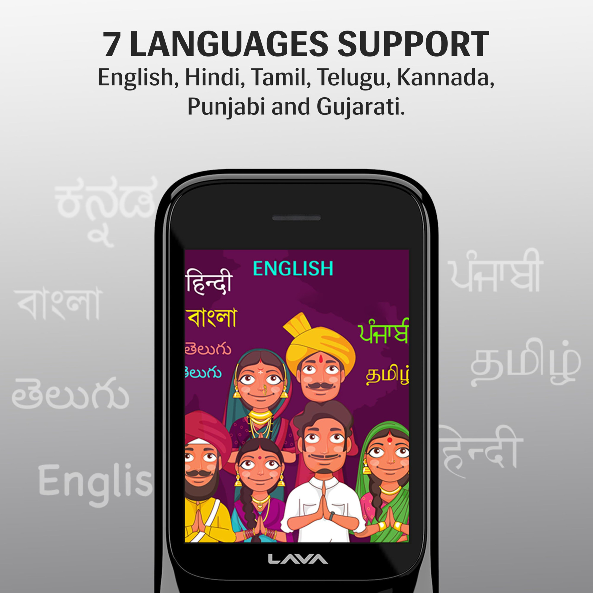 Lava Gem 2025 Dual Sim Keypad Phone 28 Display Camera Flash 2575mAh Smart AI Powerful Battery Wireless FM Recording Stereo Speakers Call Recording Black Gold