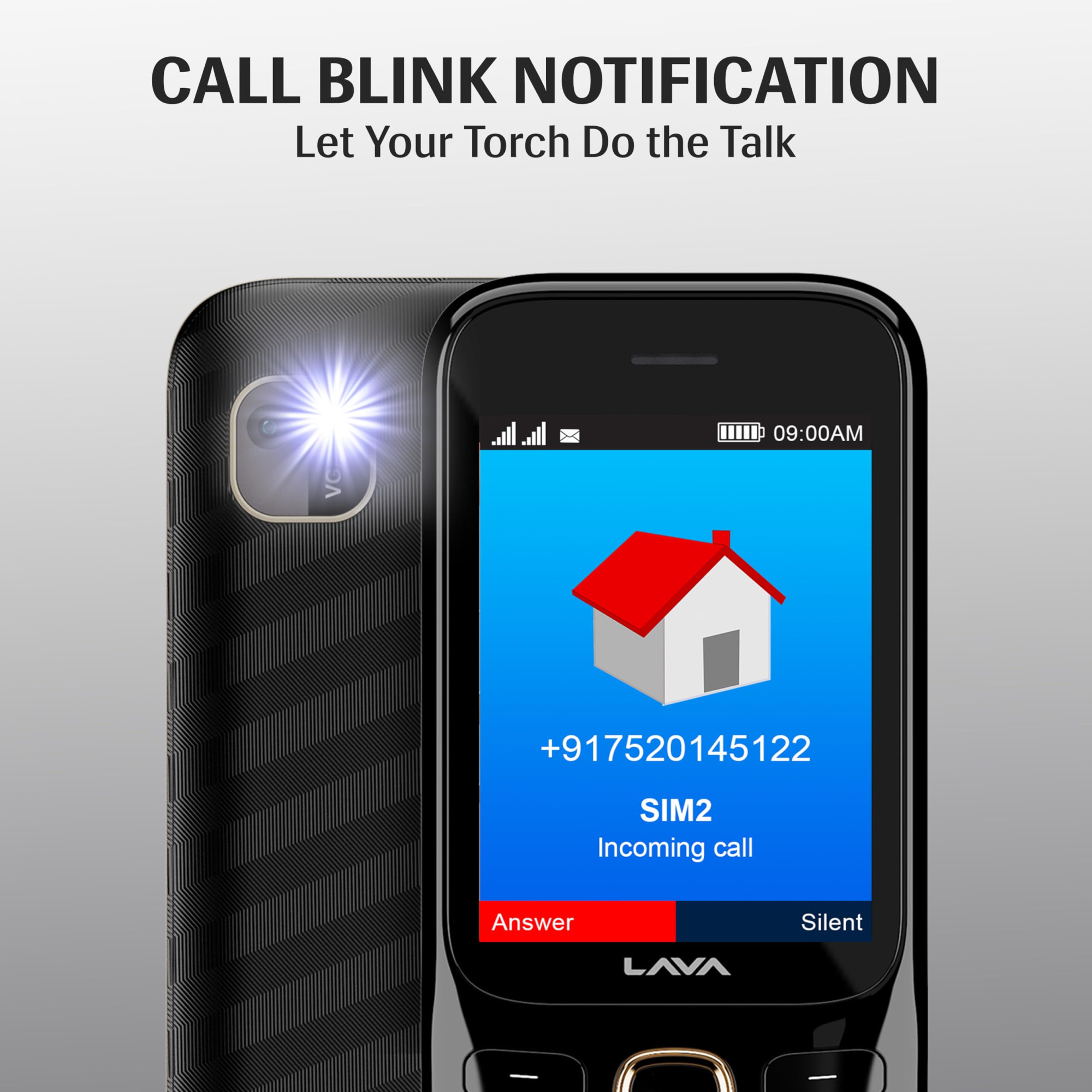 Lava Gem 2025 Dual Sim Keypad Phone 28 Display Camera Flash 2575mAh Smart AI Powerful Battery Wireless FM Recording Stereo Speakers Call Recording Black Gold