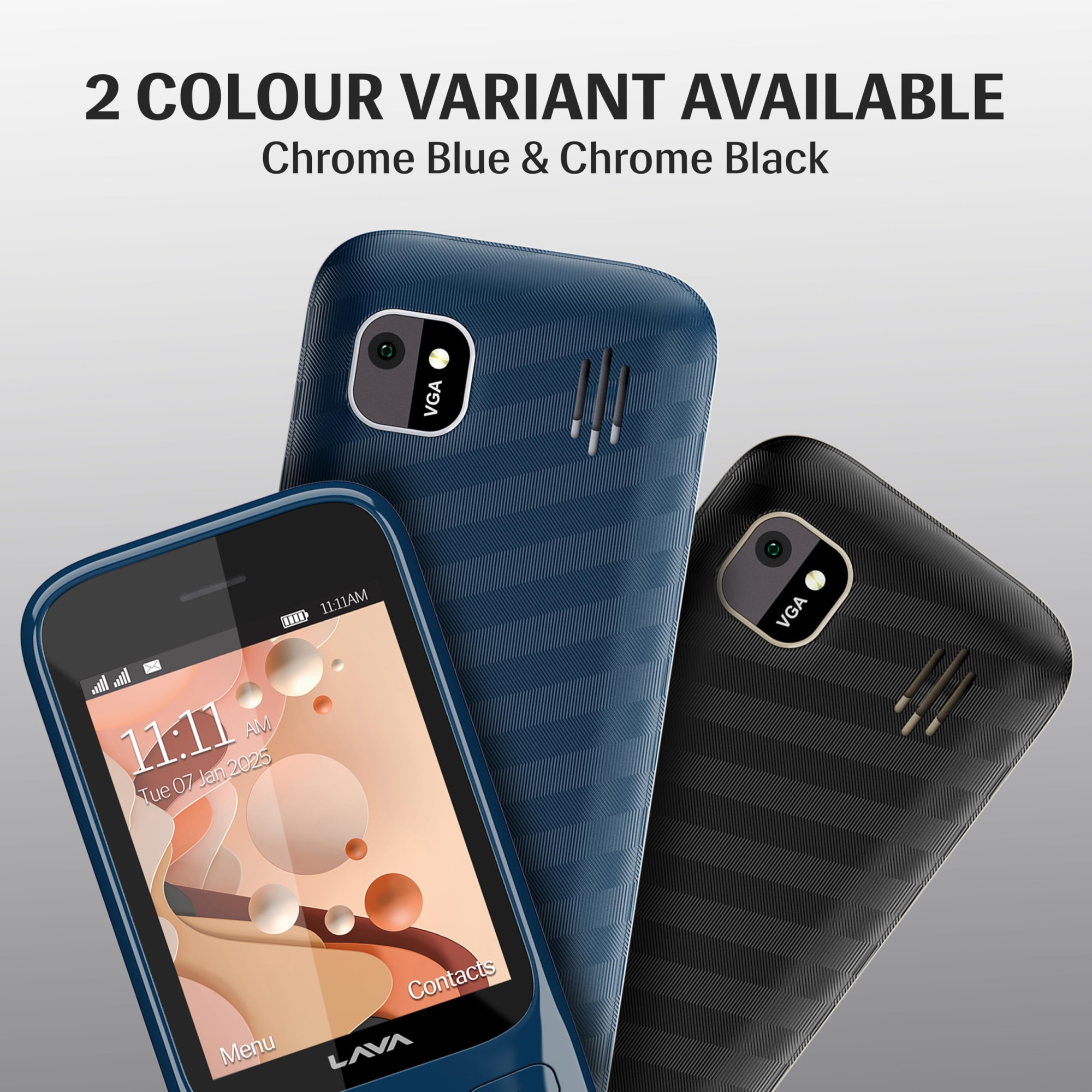 Lava Gem 2025 Dual Sim Keypad Phone 28 Display Camera Flash 2575mAh Smart AI Powerful Battery Wireless FM Recording Stereo Speakers Call Recording Black Gold