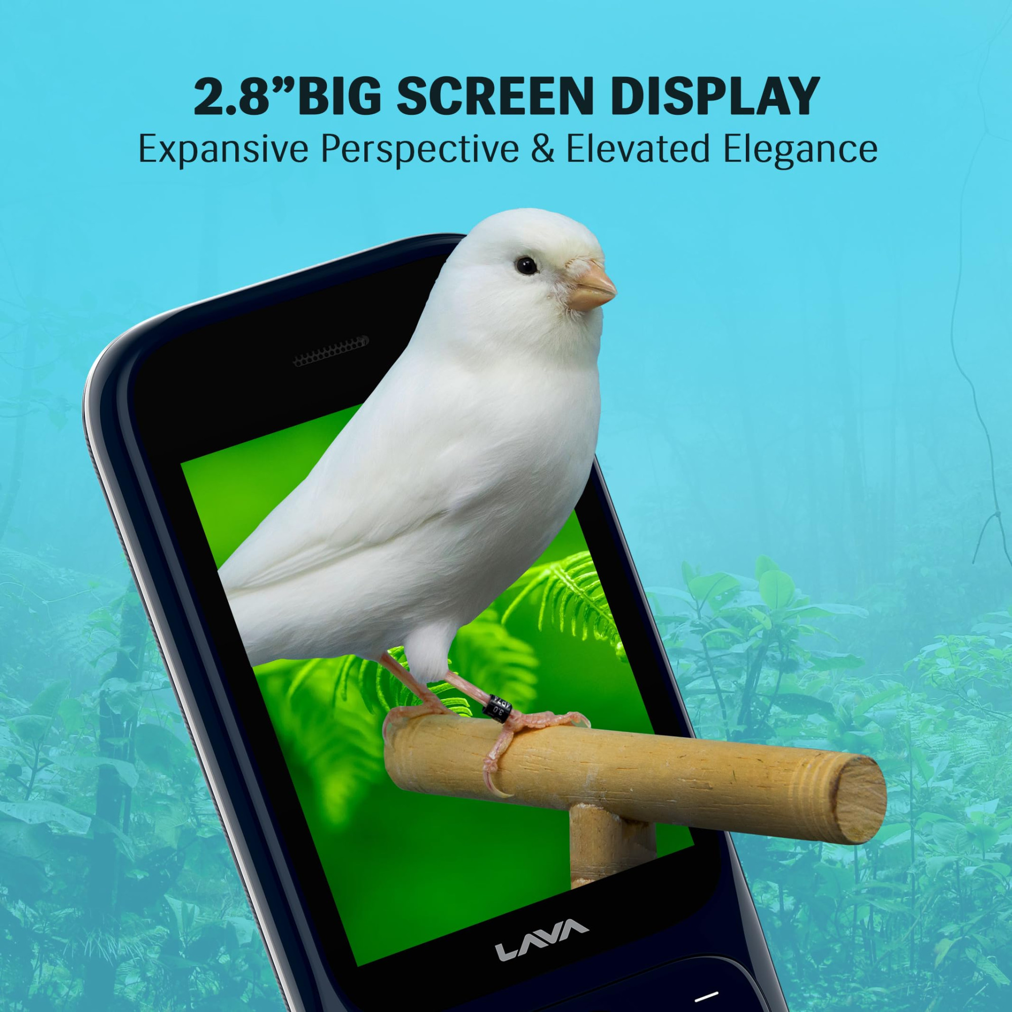 Lava Gem Power Dual Sim Keypad Phone 28 Display Camera Flash 2575mAh Smart AI Powerful Battery Wireless FM Recording 7-Language Support Stereo Speakers Call Recording Blue Chrome