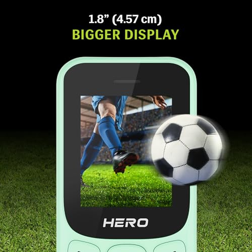 Lava Hero Shakti 2025 Dual Sim Keypad Mobile Phone with Vibration Alert 18 Display Super Saving Battery Mode Stylish Design Number Talker Mint Green