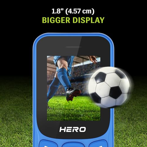 Lava Hero Shakti 2025 Dual Sim Keypad Mobile Phone with Vibration Alert 18 Display Super Saving Battery Mode Stylish Design Number Talker Pepsi Blue