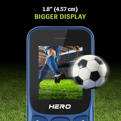 Lava Hero Shakti 2025 Dual Sim Keypad Mobile Phone with Vibration Alert 18 Display Super Saving Battery Mode Stylish Design Number Talker Dark Blue