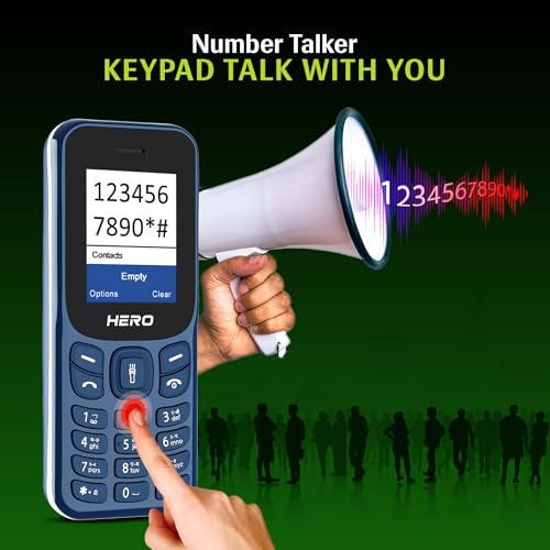 Lava Hero Shakti 2025 Dual Sim Keypad Mobile Phone with Vibration Alert 18 Display Super Saving Battery Mode Stylish Design Number Talker Dark Blue