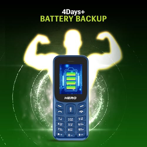 Lava Hero Shakti 2025 Dual Sim Keypad Mobile Phone with Vibration Alert 18 Display Super Saving Battery Mode Stylish Design Number Talker Dark Blue