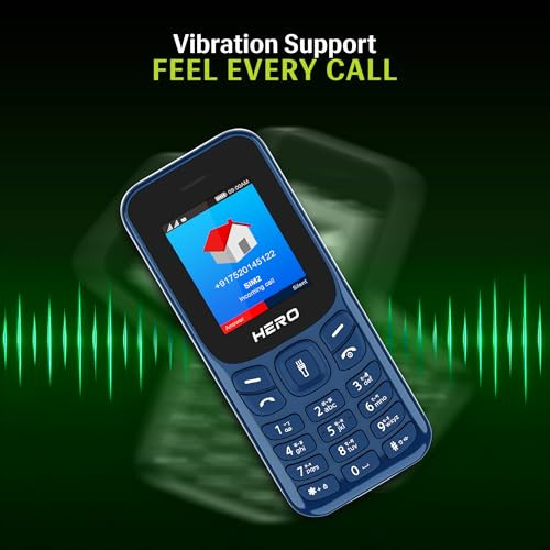 Lava Hero Shakti 2025 Dual Sim Keypad Mobile Phone with Vibration Alert  18 Display  Super Saving Battery Mode  Stylish Design  Number Talker  Dark Blue