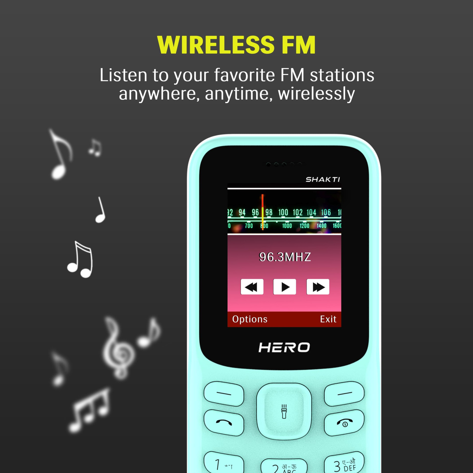 Lava Hero Shakti Dual Sim Keypad Mobile Phone with Vibration Alert 18 Display Super Saving Battery Mode Stylish Keypad Sturdy Build Number Talker Mint Green