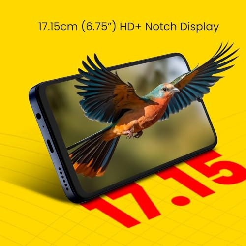 Lava O3 Glossy Blue 3 GB RAM 64 GB Storage Biggest 675 HD Display 13MP AI Dual Rear Camera 5000 mAh Battery Secure Face Unlock Fingerprint Reader Charger Phone-Cover in Box