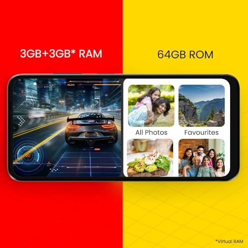 Lava O3 Glossy Blue 3 GB RAM 64 GB Storage Biggest 675 HD Display 13MP AI Dual Rear Camera 5000 mAh Battery Secure Face Unlock Fingerprint Reader Charger Phone-Cover in Box