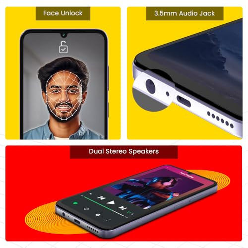 Lava O3 Glossy Lavender 3 GB RAM 64 GB Storage Biggest 675 HD Display 13MP AI Dual Rear Camera 5000 mAh Battery Secure Face Unlock Fingerprint Reader Charger Phone-Cover in Box