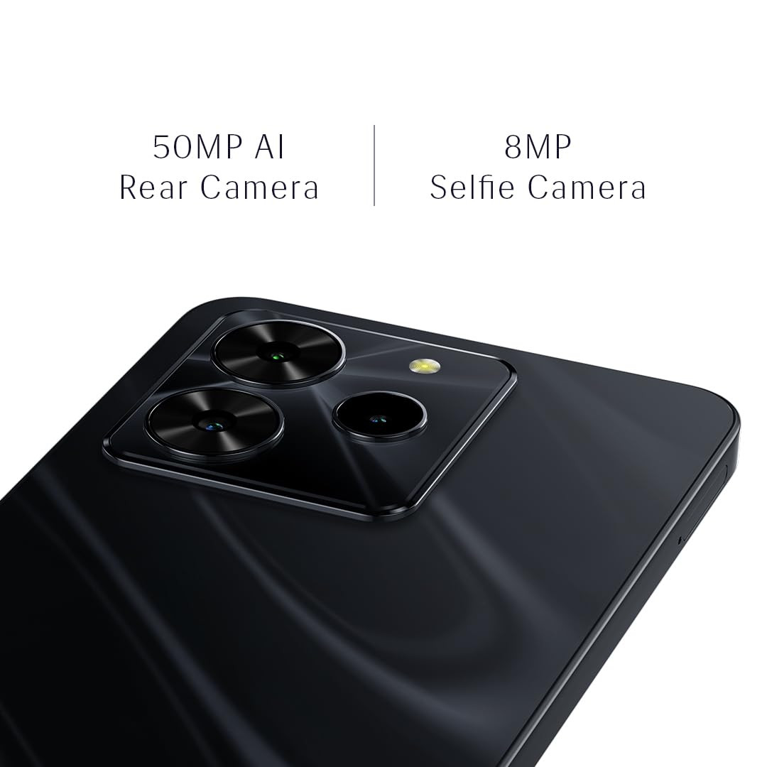 Lava O3 Pro Glossy Black 4 GB RAM 64 GB Storage Bigger 656 HD Display 50 MP AI Triple Rear Camera 8 MP Front Camera 5000 mAh Battery 10W Charging Charger in Box