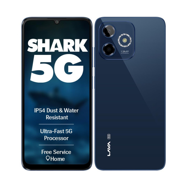 Image of Lava Shark 5G (Steller Blue, 4GB RAM, 64GB Storage) |Bigger 6.75" HD+ Notch Display | Octacore 5G Processor | 13 MP AI Camera |5000 mAh Battery| IP54 Rated Dust &amp; Water Splash Proof