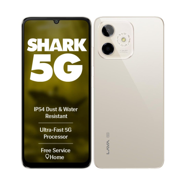 Image of Lava Shark 5G (Steller Gold, 4GB RAM, 64GB Storage) |Bigger 6.75" HD+ Notch Display | Octacore 5G Processor | 13 MP AI Camera |5000 mAh Battery| IP54 Rated Dust &amp; Water Splash Proof