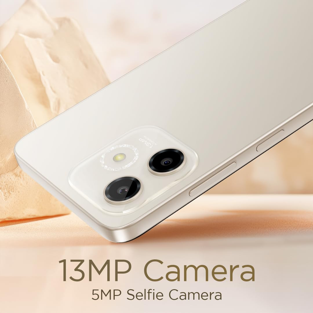 Lava Shark 5G Steller Gold 4GB RAM 64GB Storage Bigger 675 HD Notch Display Octacore 5G Processor 13 MP AI Camera 5000 mAh Battery IP54 Rated Dust Water Splash Proof