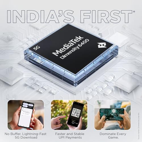 Lava Storm Lite 5G Cosmic Titanium 44GB RAM 64GB Storage Indias First MTK Dimensity 6400 Processor 50MP AI Camera IP64 Rated 120 Hz Display 5000 mAh Battery Supports All 5G Bands