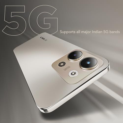 Lava Storm Lite 5G Cosmic Titanium 44GB RAM 64GB Storage Indias First MTK Dimensity 6400 Processor 50MP AI Camera IP64 Rated 120 Hz Display 5000 mAh Battery Supports All 5G Bands