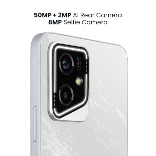 Lava Yuva 2 5G Marble White 4 GB RAM 128 GB Storage Brightest 667 HD Display  50 MP AI Rear Camera  8 MP Front Camera 5000 mAh Battery  10W Charging  Charger in Box