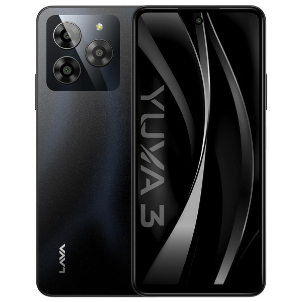 Image of Lava Yuva 3 (Eclipse Black,4+4*GB RAM,UFS 2.2 64GB Storage)|Premium Glossy Back|Octacore Processor|18W Fast Charging|90Hz Punch Hole Display|13MP AI Triple Camera|Side Fingerprint Sensor