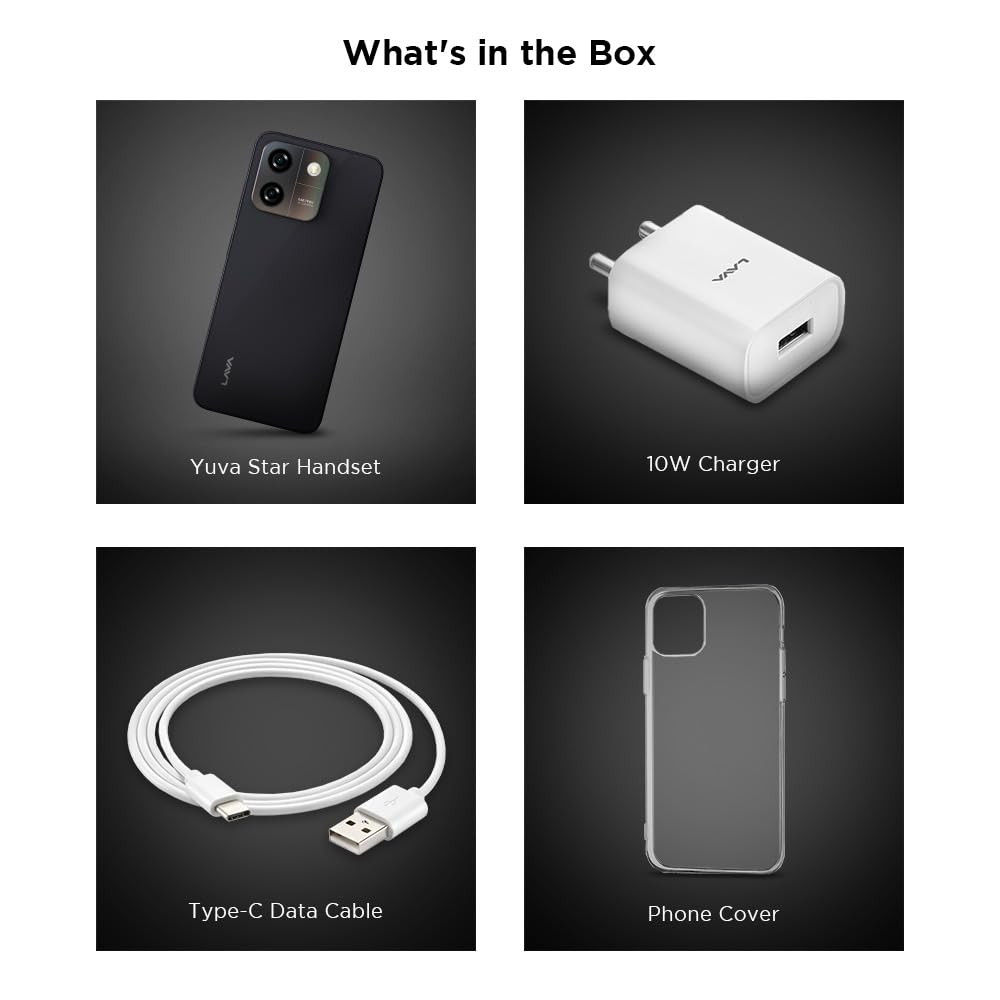 Lava Yuva Smart Glossy Blue 3 GB RAM 64 GB Storage Biggest 675 HD Display 13MP AI Dual Rear Camera 5000 mAh Battery Secure Face Unlock Fingerprint Reader Charger in Box