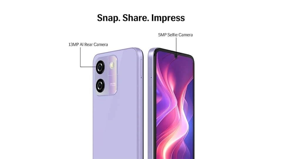 Lava Yuva Smart Glossy Lavender 3 GB RAM 64 GB Storage Biggest 675 HD Display 13MP AI Dual Rear Camera 5000 mAh Battery Secure Face Unlock Fingerprint Reader Charger in Box