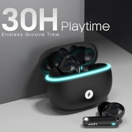 Leaf Buds X121 True Wireless Earbuds AI Sound App 30H Playtime Quad Mic with ENC 50ms Low Latency Fast Charging10min200min 10mm Driver IPX5 Bluetooth v54 TWS Carbon Black
