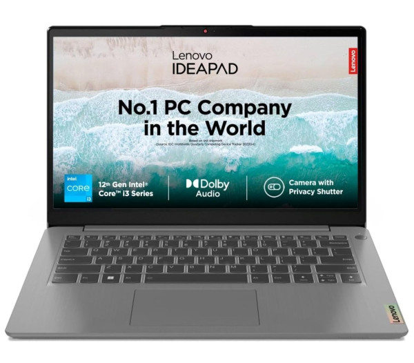 Image of Lenovo IdeaPad 3 12th Gen Intel Core i3-1215U 14 Inch (35.5cm) FHD Thin &amp; Light Laptop (8GB/512GB SSD/Win 11/Office 2021/Backlit KB/3months Game Pass/Arctic Grey/1.43Kg), 82RJ00FKIN