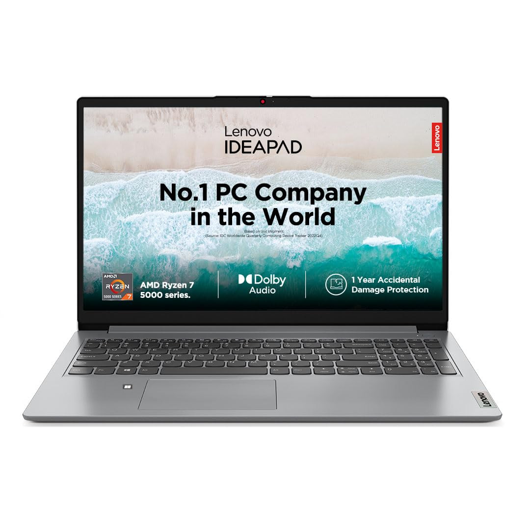 Lenovo IdeaPad Slim 1 AMD Ryzen 7 5700U 156 HD Thin and Light Laptop 16GB512GB SSDWindows 11 HomeMS Office 20211 Year Warranty 1 Year ADPCloud Grey16Kg 82R400EFIN