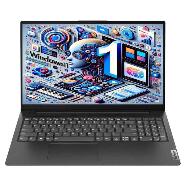 Image of Lenovo Latest Launched V15 (2024) 15.6" FHD Anti-Glare Laptop, Intel Celeron N4500, 8GB DDR4 RAM, 256 NVME SSD, Intel UHD Graphics, Wi-Fi, Bluetooth, Windows 11, Black,1 Year Warranty