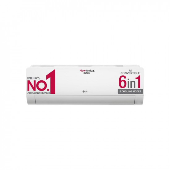LG 15 Ton 5 Star DUAL Inverter Split AC Copper AI Convertible 6-in-1 Cooling 4 Way HD Filter with Anti-Virus Protection 2024 Model TS-Q19YNZE White
