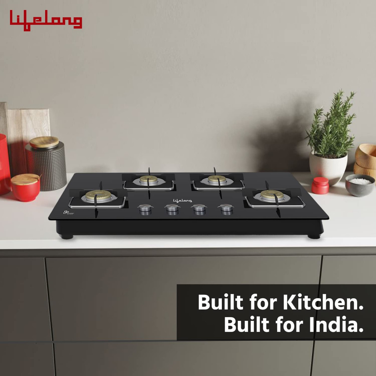 Lifelong 3 Gas Burner Top - 3 Burners Hob Top Gas Stove with Manual Ignition - Toughened Glass top Gas Stoves for Home Kitchen - Manual Gas stove for modernmodular kitchen Lexus LLHT003