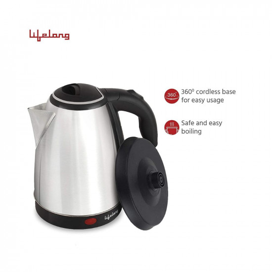 Lifelong LLEKBT01 Electric Kettle 15 Litre 1500W for Boiling Water Soup with Leak proof 750 ML Stainless Steel Bottle Combo Combo for Kitchen Easy to Use 1 Year Warranty