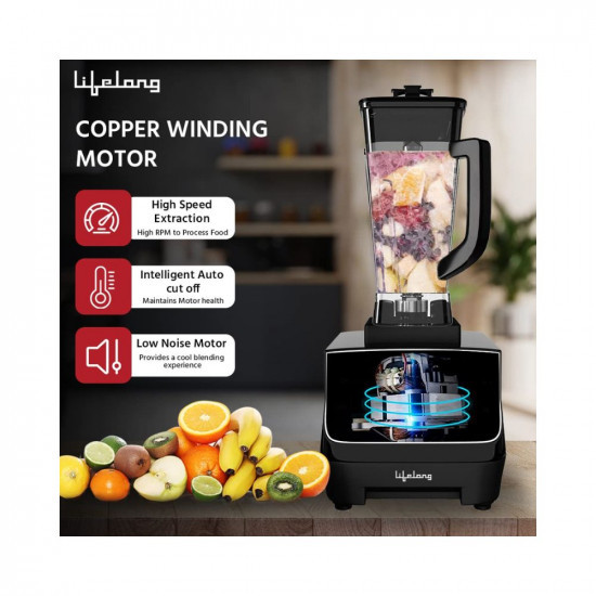 Lifelong LLPB922 Vortex Professional BlenderJuicerMixer 2000 watts 2 Litres BPA Free Jar Commercial heavy duty High Power Blender100 Copper Motor Pulse Function Black
