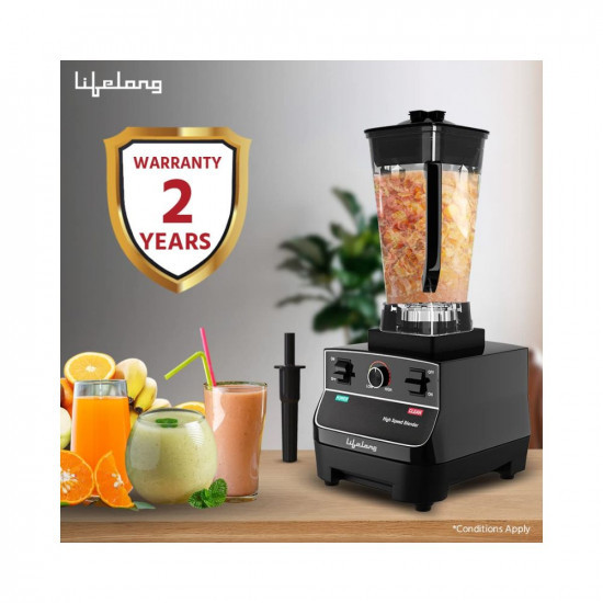 Lifelong LLPB922 Vortex Professional BlenderJuicerMixer 2000 watts 2 Litres BPA Free Jar Commercial heavy duty High Power Blender100 Copper Motor Pulse Function Black