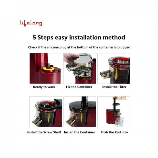 Lifelong Mastiquer Cold Press Slow Juicer All-in-1 Fruit Vegetable Juicer 2 Years Warranty 180 watts