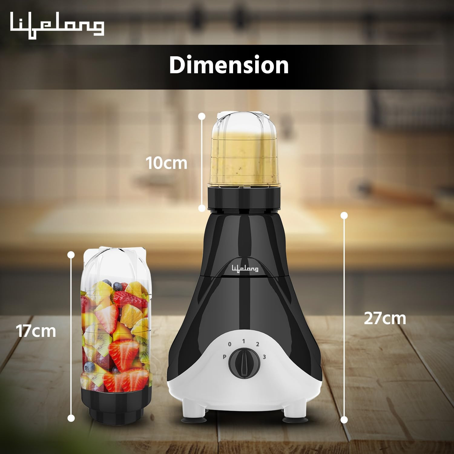 Lifelong Mixer Grinder for Kitchen - 4 Jars 500 Watt Mixie - 2 Nutri bullet Jars for Smoothie  Blending Chutney Jar  Liquidizing Jar used as Wet Grinder  Blender - Stainless Steel Blades LLMG39