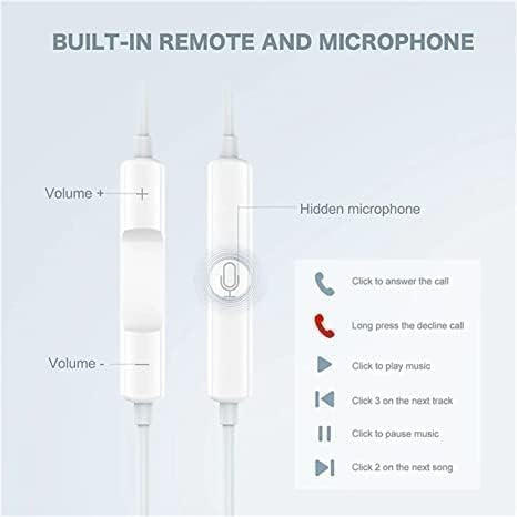 Lightning Connector Earphones with Volume Control White Wired Earphones with Powerful HD Mic for Clear Sound in-Line Volume Controller Noise Cancellation All iPhone - All iOS