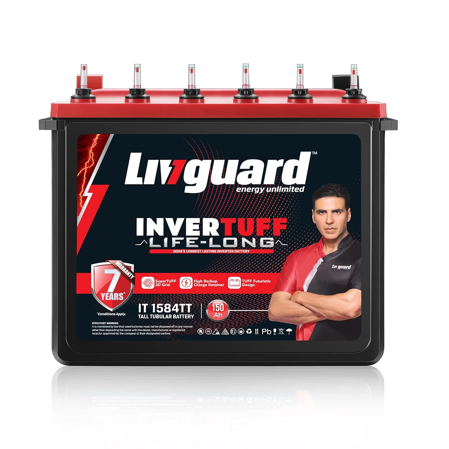 Livguard IT 1584TT Tall Tubular Inverter Battery 150 Ah 84 Months Warranty Reliable Backup for Home Office and Shop