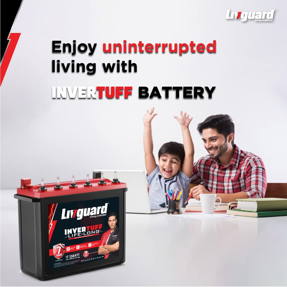 Livguard IT 1584TT Tall Tubular Inverter Battery 150 Ah 84 Months Warranty Reliable Backup for Home Office and Shop