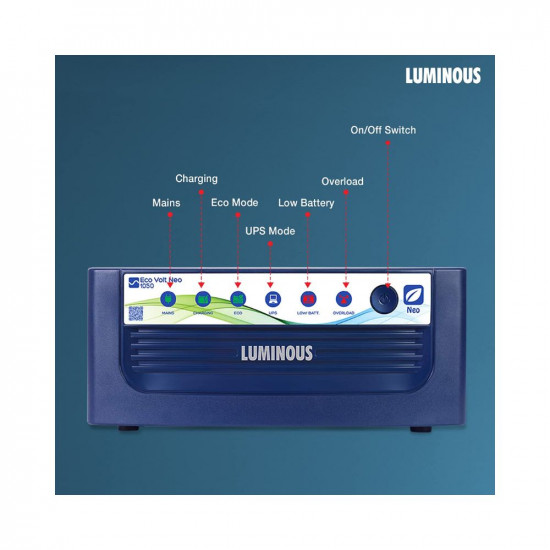 Luminous Eco Volt  1050 with Red Charge RC18000 150Ah Tall Tubular Battery
