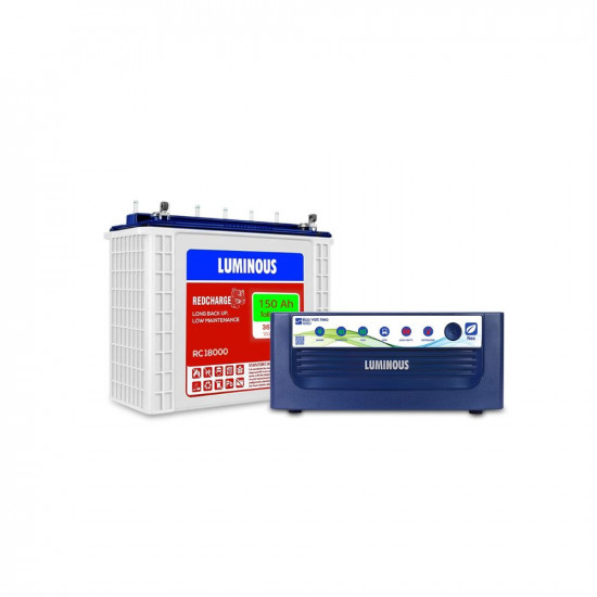 Luminous Eco Volt  1050 with Red Charge RC18000 150Ah Tall Tubular Battery