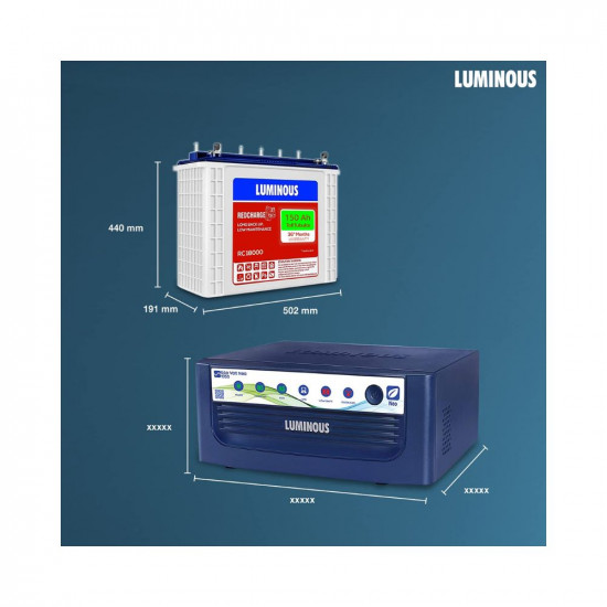 Luminous Eco Volt  1050 with Red Charge RC18000 150Ah Tall Tubular Battery