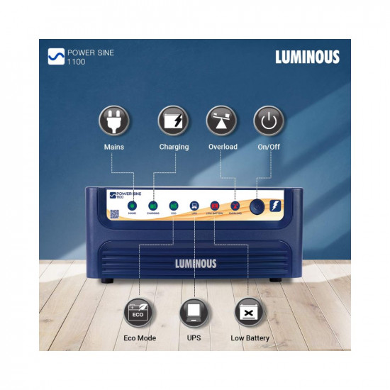 Luminous Power Sine 1100 Pure Sine Wave 900VA 12 Volt Inverter for Home Office Shops